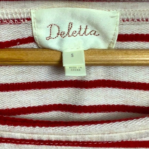 Anthropologie Deletta Celina Striped Top With Bell Sleeves Size Small - Picture 4 of 8